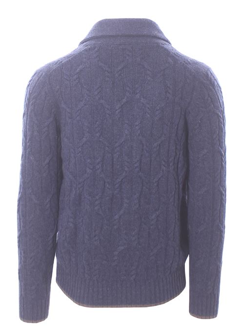 giacca sciallata intarsio unito LA BOTTEGA DEL CASHMERE | 87412769